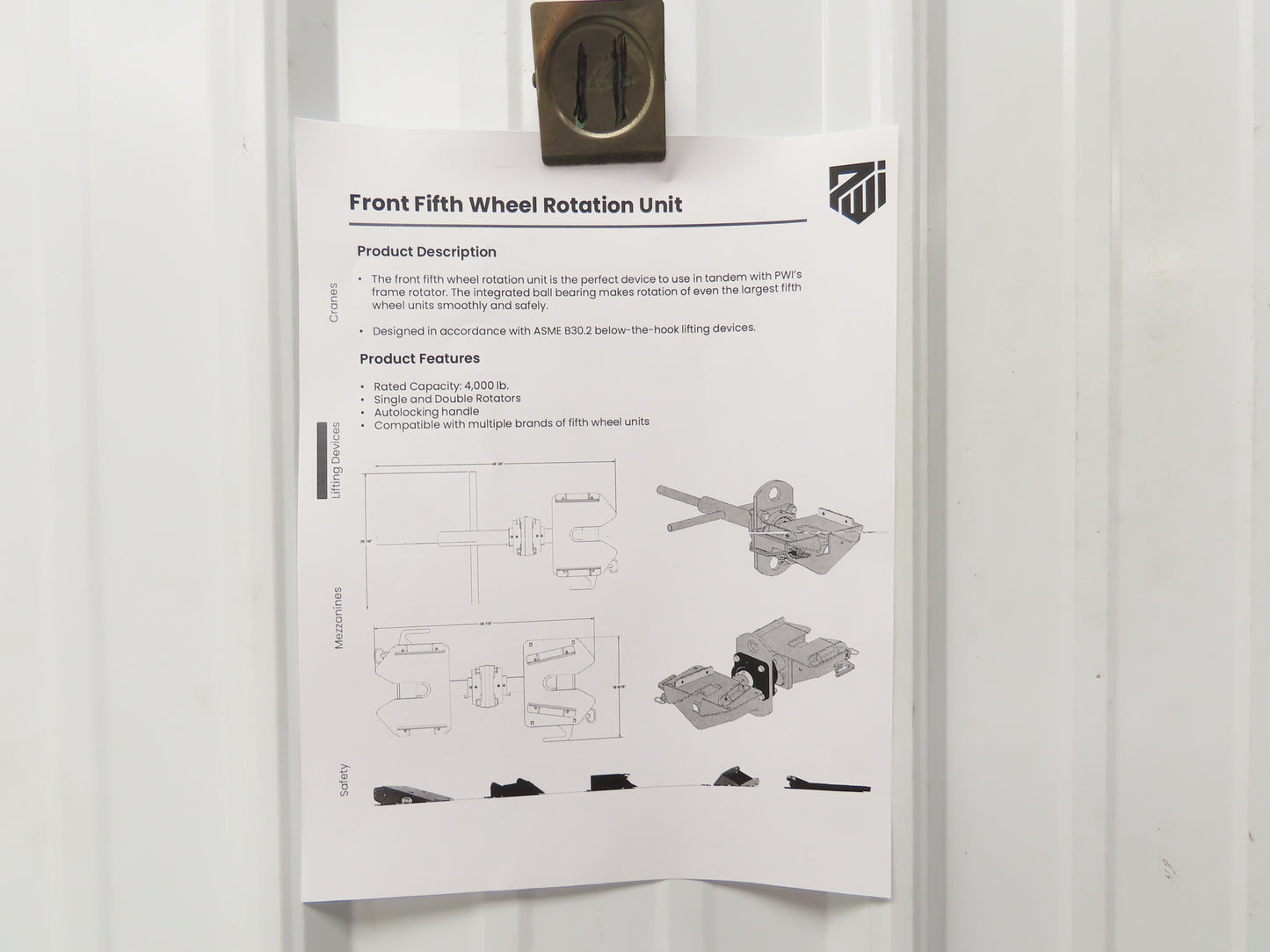 PWI Front Fifth Wheel Rotation Unit Frame Chassis Rotator RV Trailer 4000lbs