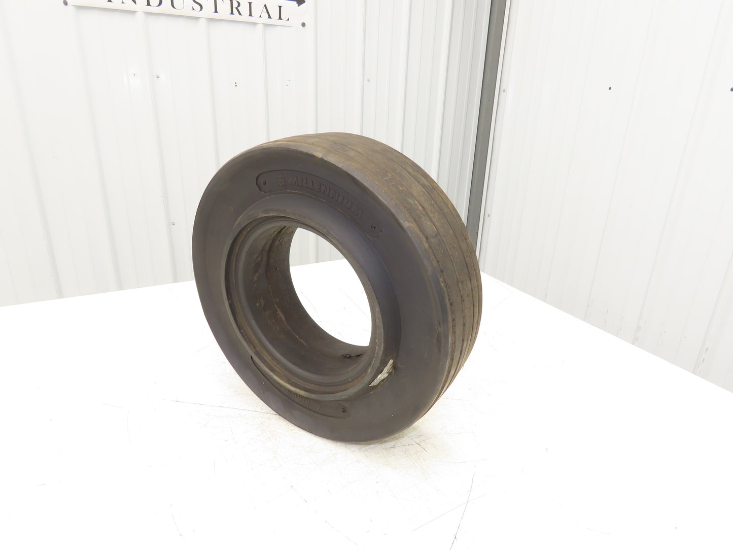 Millenium 4.00X8 Forklift Tire Resilient Solid Solver Black