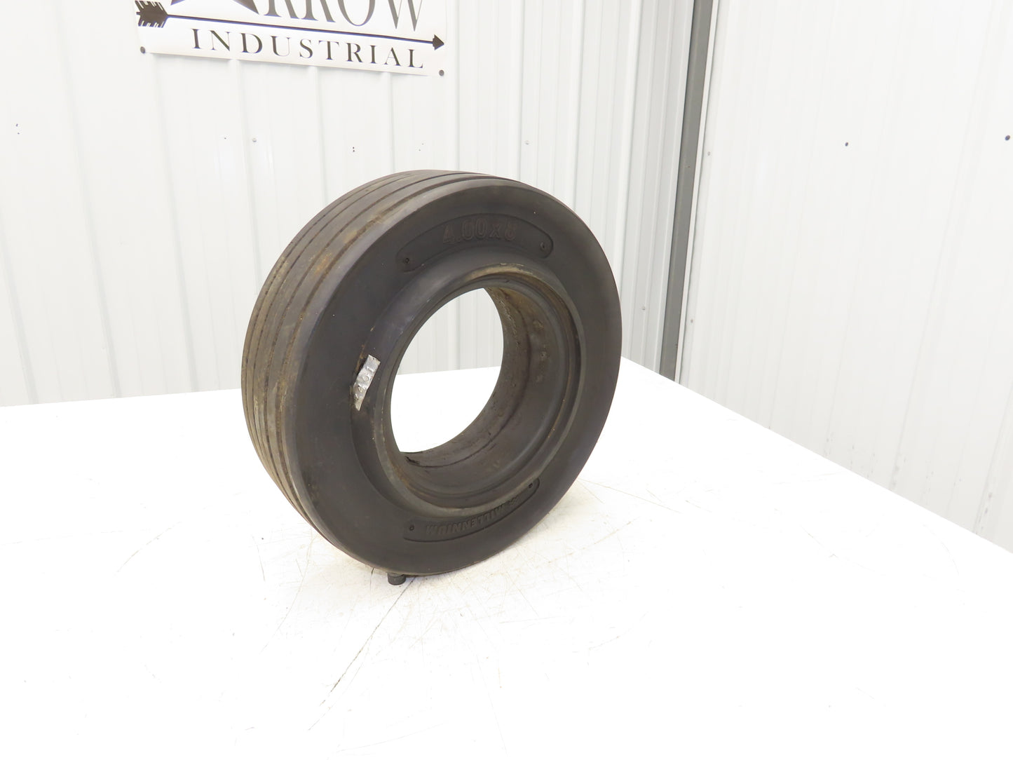 Millenium 4.00X8 Forklift Tire Resilient Solid Solver Black