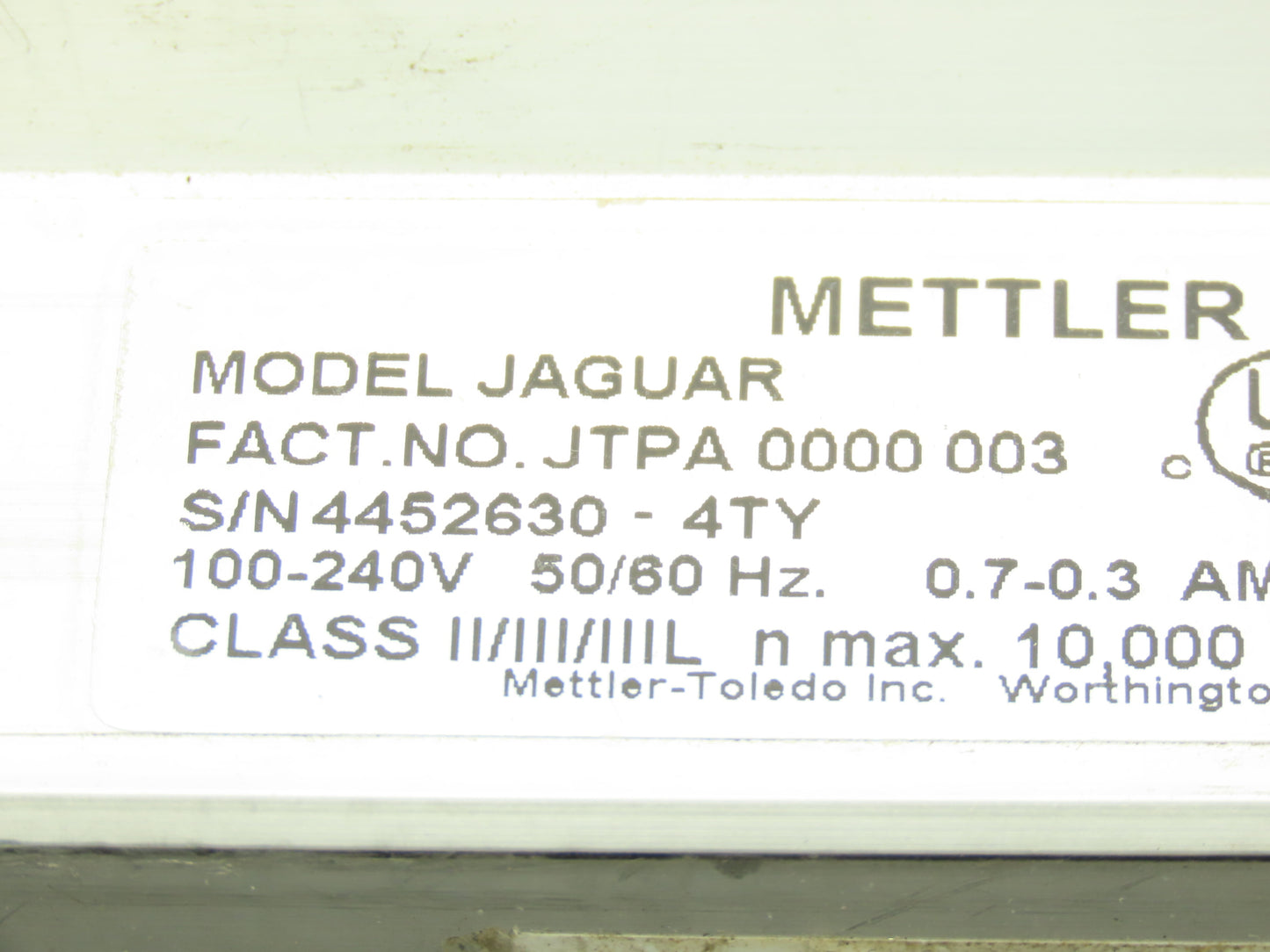 Mettler Toledo JTPA 0000 003 Jaguar Scale Operator Interface Controller 100-240V