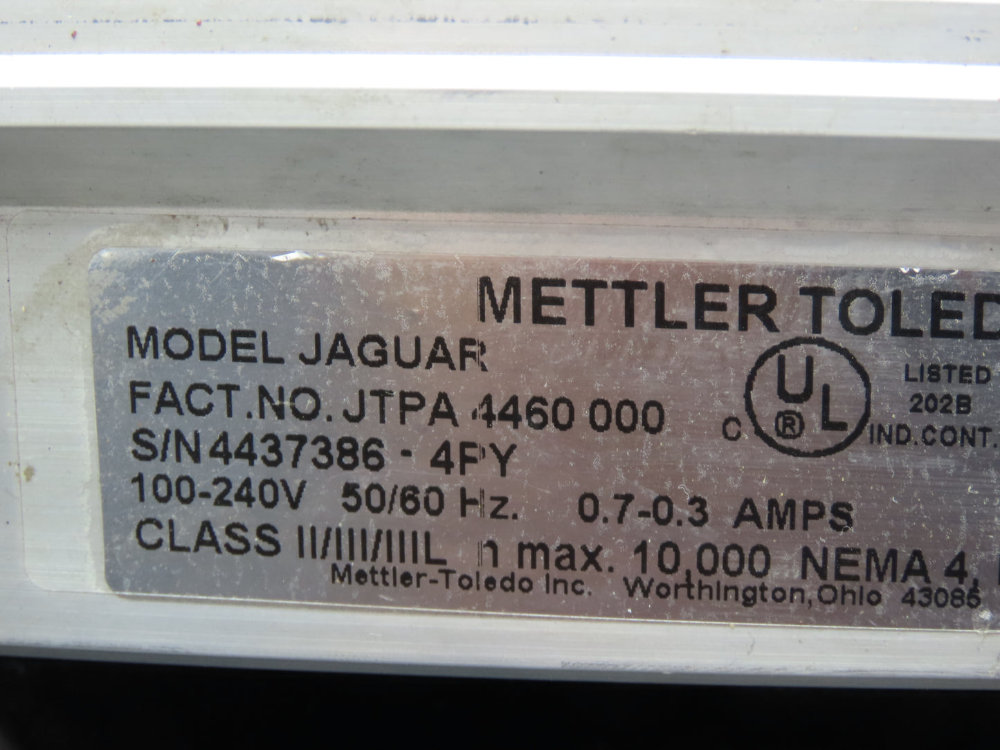 Mettler Toledo JTPA 4460 000 Jaguar Scale Operator Interface Controller 100-240V
