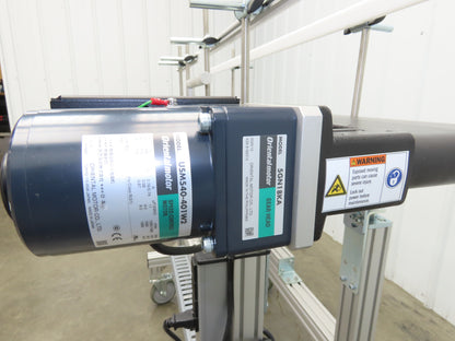 QC Industries 48"L Portable Flat Conveyor 150mm Belt 115V Variable Speed 42FPM