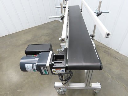 QC Industries 48"L Portable Flat Conveyor 150mm Belt 115V Variable Speed 42FPM