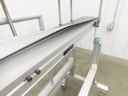 QC Industries 48"L Portable Flat Conveyor 150mm Belt 115V Variable Speed 42FPM