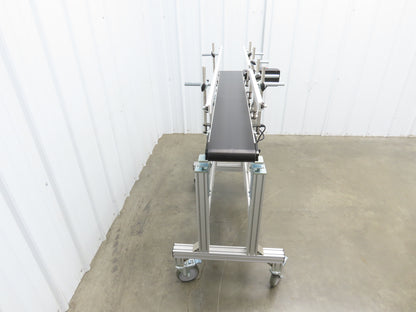 QC Industries 48"L Portable Flat Conveyor 150mm Belt 115V Variable Speed 42FPM