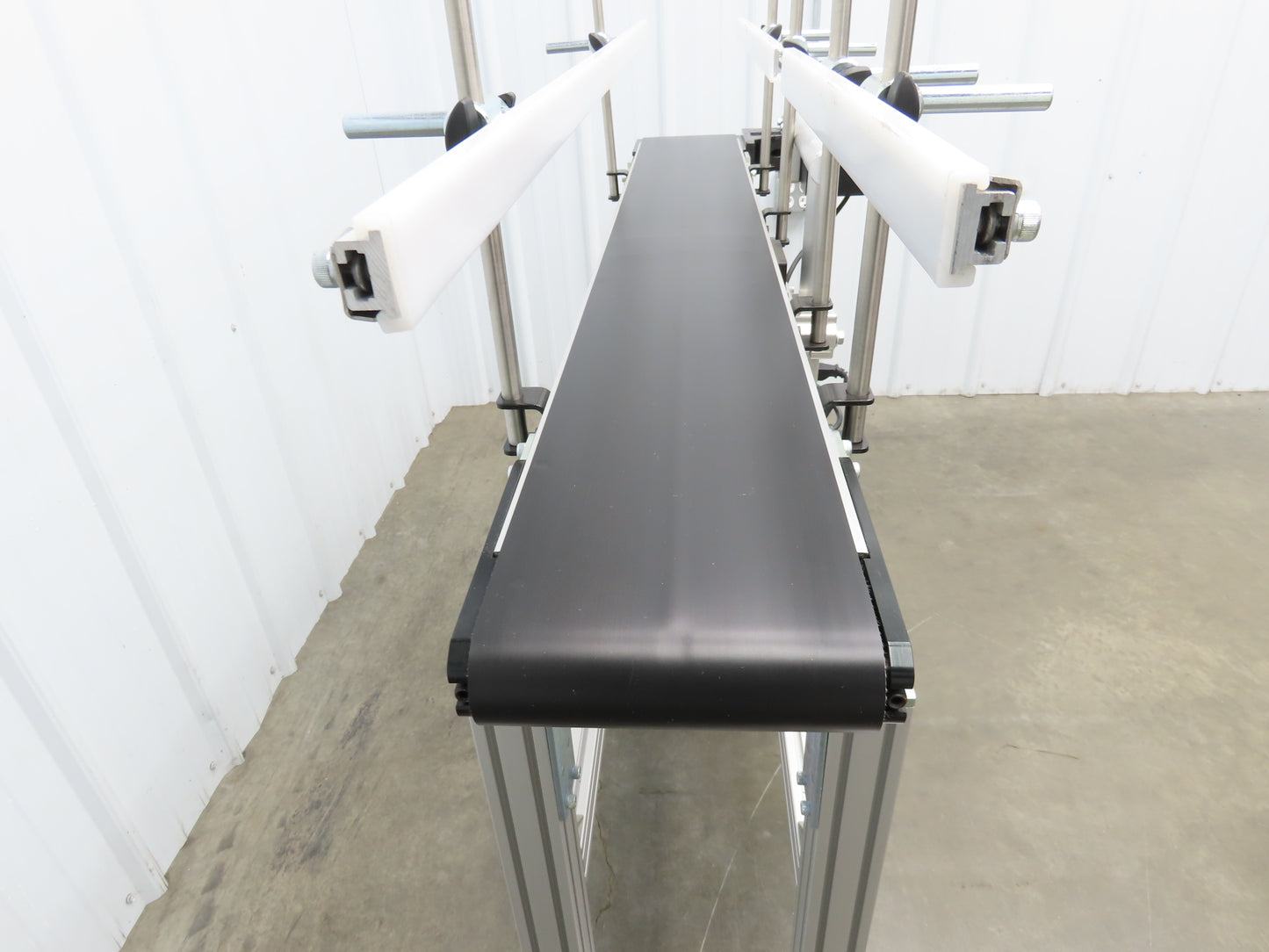 QC Industries 48"L Portable Flat Conveyor 150mm Belt 115V Variable Speed 42FPM