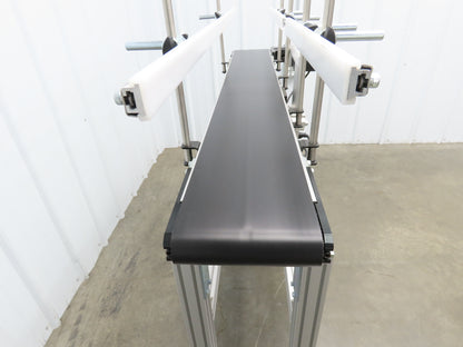 QC Industries 48"L Portable Flat Conveyor 150mm Belt 115V Variable Speed 42FPM