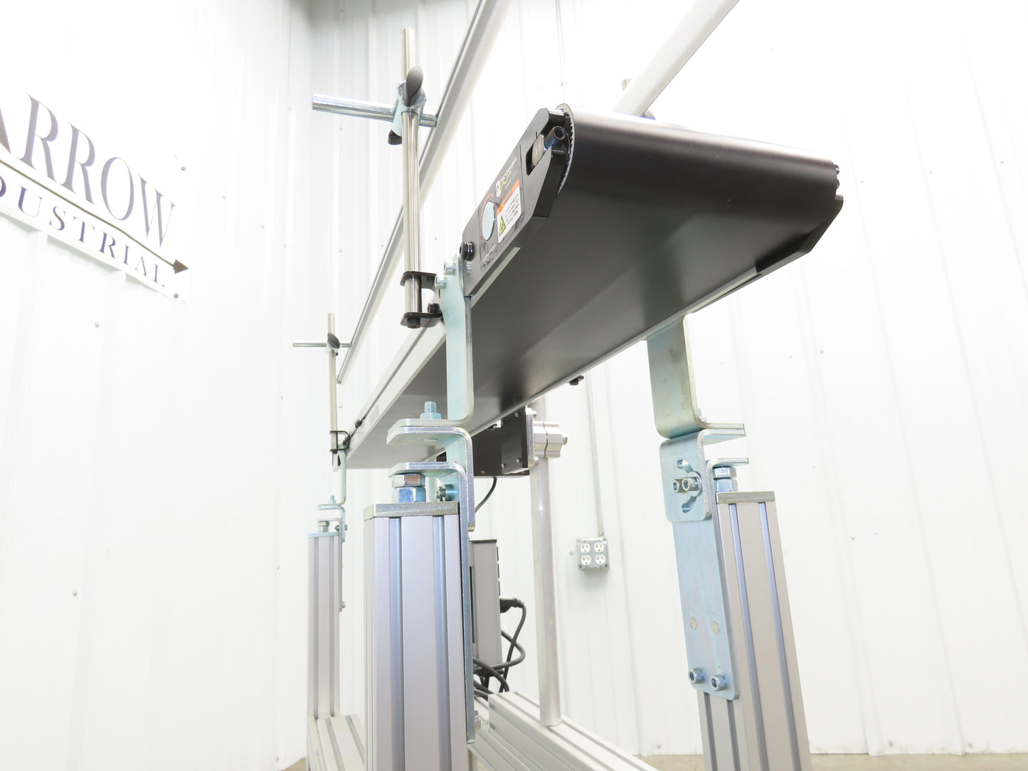 QC Industries 48"L Portable Flat Conveyor 150mm Belt 115V Variable Speed 42FPM