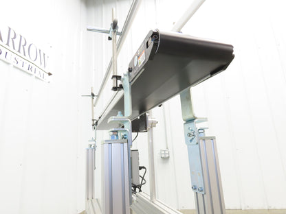 QC Industries 48"L Portable Flat Conveyor 150mm Belt 115V Variable Speed 42FPM