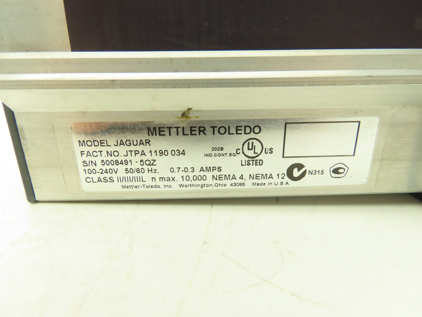 Mettler Toledo JTPA 1190 034 Jaguar Scale Operator Interface Controller 100-240V