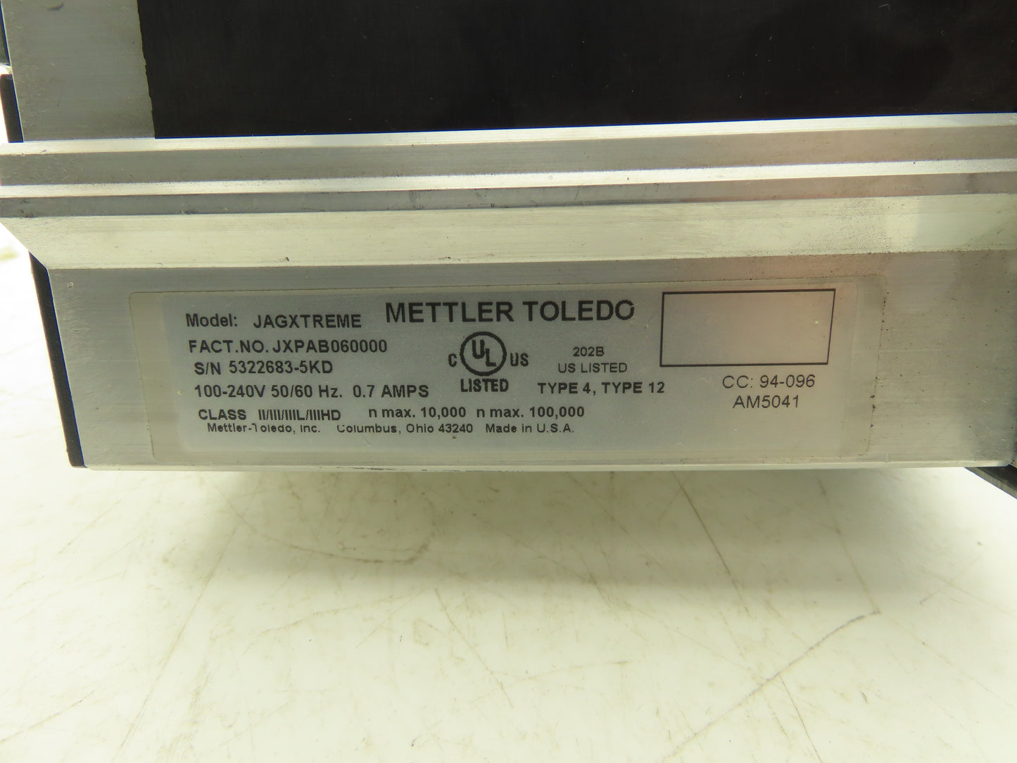Mettler Toledo JXPAB060000 JAGXTREME Scale Operator Interface Control 100-240V