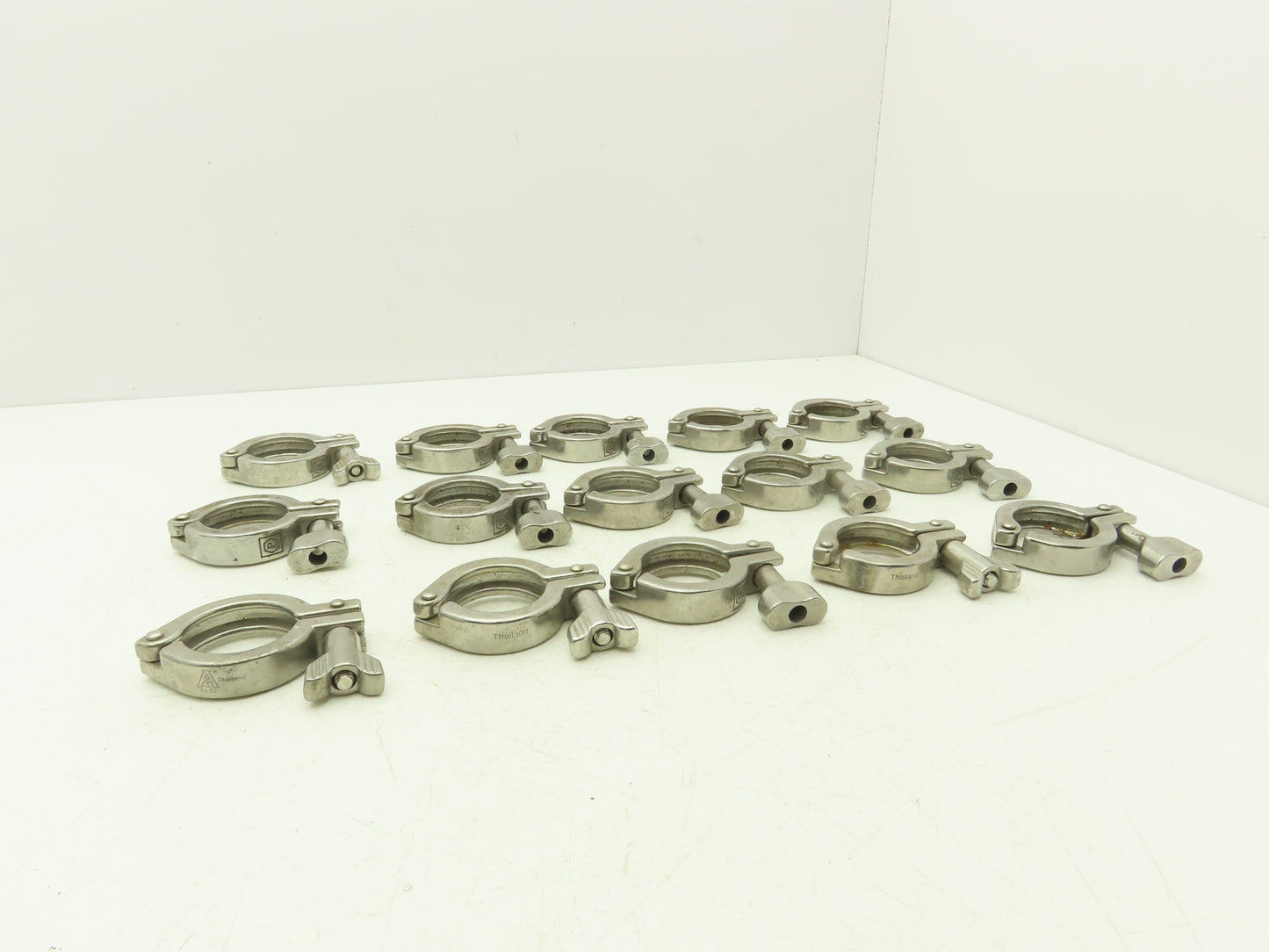 1.5" Tri Clover Clamp Stainless Steel Sanitary Flange 5/16 Thumb Screw Lot of 15