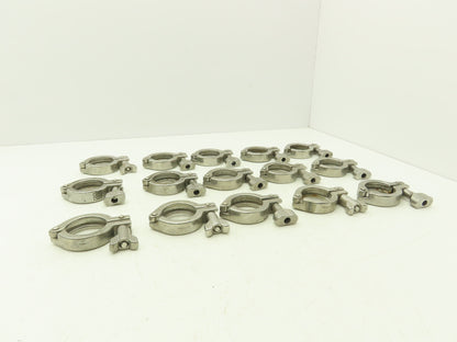 1.5" Tri Clover Clamp Stainless Steel Sanitary Flange 5/16 Thumb Screw Lot of 15