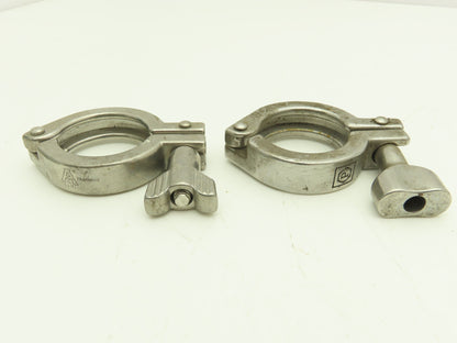 1.5" Tri Clover Clamp Stainless Steel Sanitary Flange 5/16 Thumb Screw Lot of 15