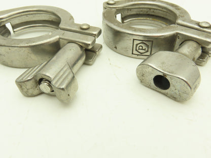 1.5" Tri Clover Clamp Stainless Steel Sanitary Flange 5/16 Thumb Screw Lot of 15