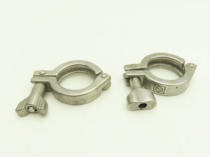1.5" Tri Clover Clamp Stainless Steel Sanitary Flange 5/16 Thumb Screw Lot of 15