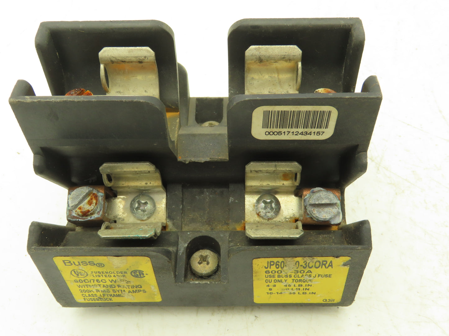 Bussmann JP60030-3CORA Pyramid /Open Style Fuse Block 600V-30A 3 Pole Lot of 8
