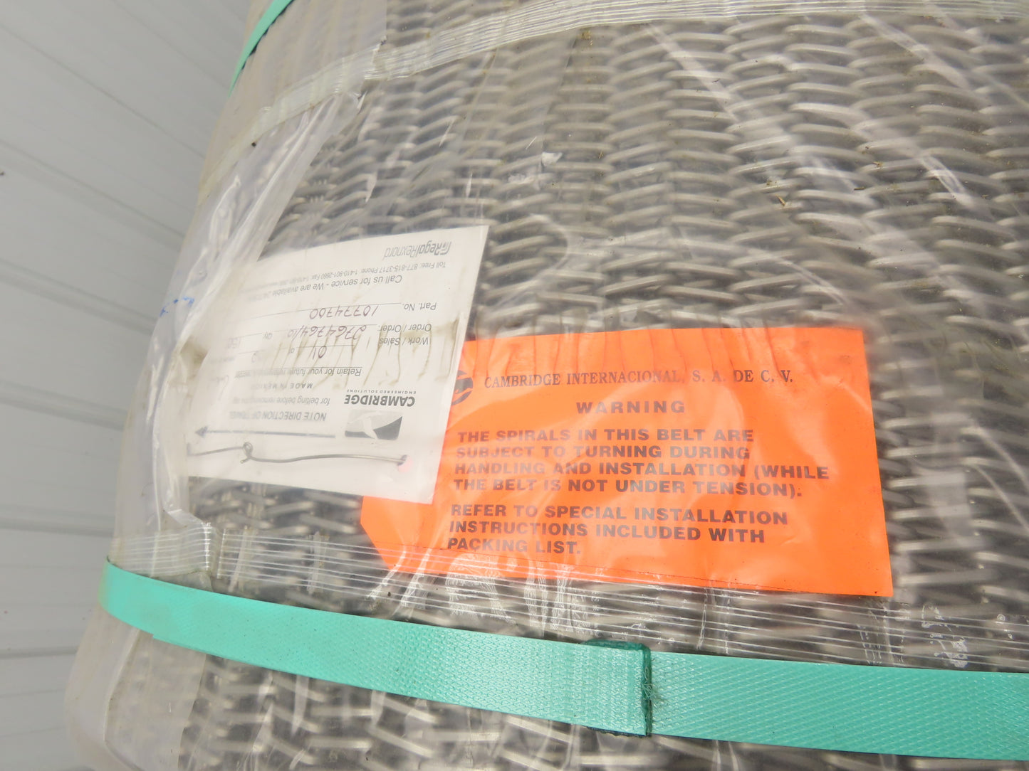 Cambridge T314-24 FBFS Stainless Wire Mesh Furnace Flat Conveyor Belt 24"x 150'