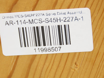 Ormec MCS-S45H*227A AC Servo Motor Drive Controller Helical Chopper