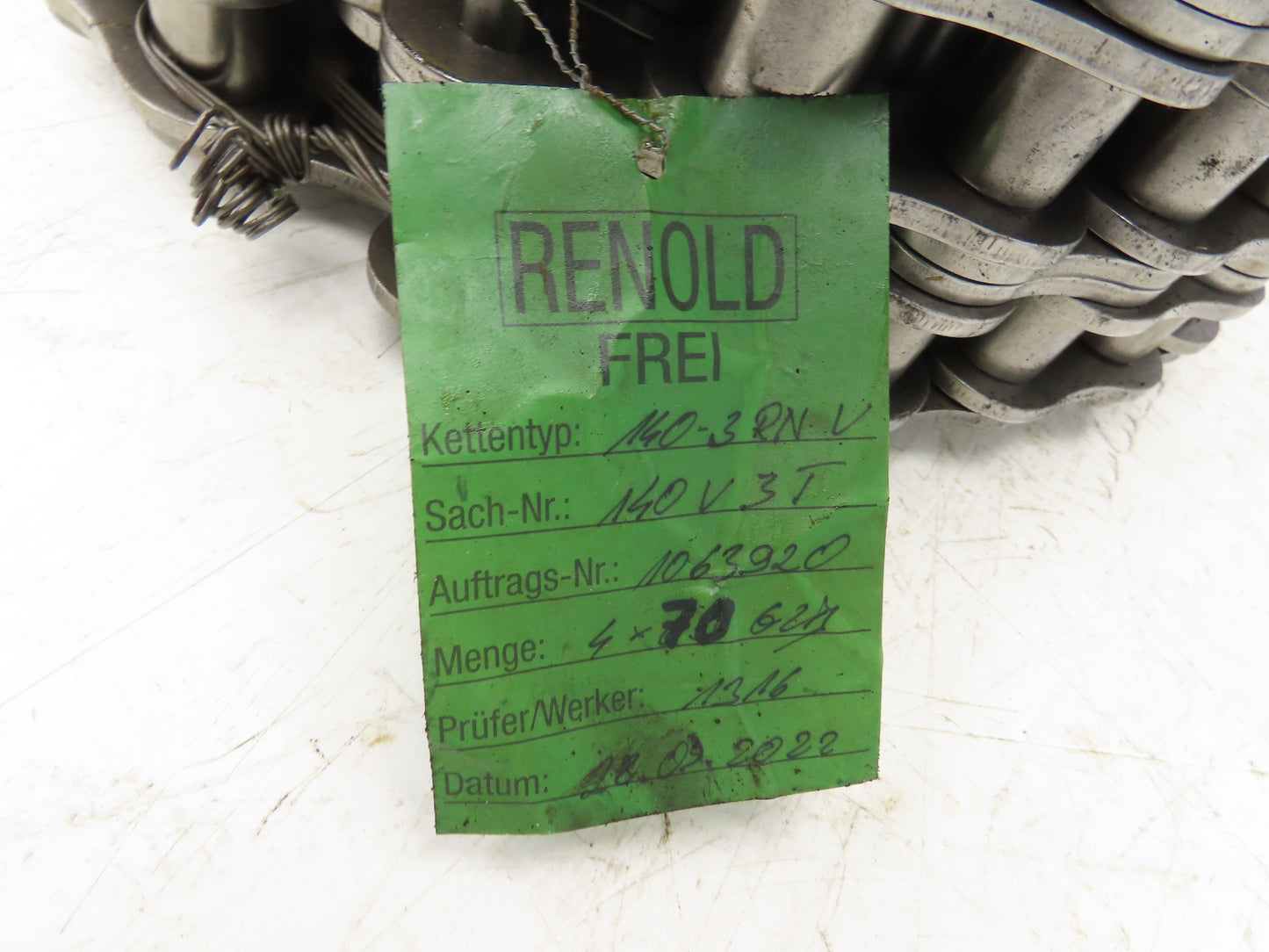 Renold 140 -3 V 3 Strand Roller Chain 1-3/4" Pitch Riveted 1" Rollers 10 Feet