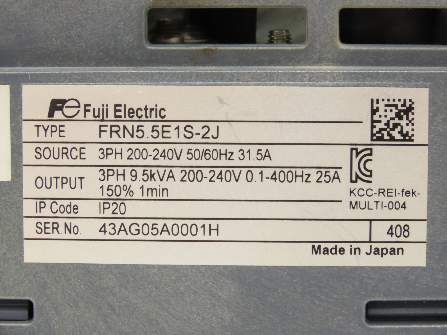 Fuji Electric FRENIC AC Inverter VFD Drive In 200-240V 3Ph Out 9.5kVA 1-400Hz