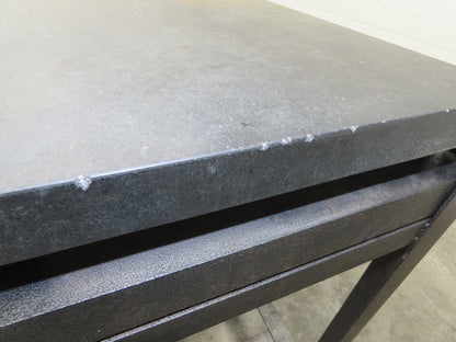 Granite Surface Inspection Plate 24 x 18 x 3" Black 2 Ledge Metal Stand