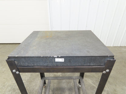 Granite Surface Inspection Plate 24 x 18 x 3" Black 2 Ledge Metal Stand