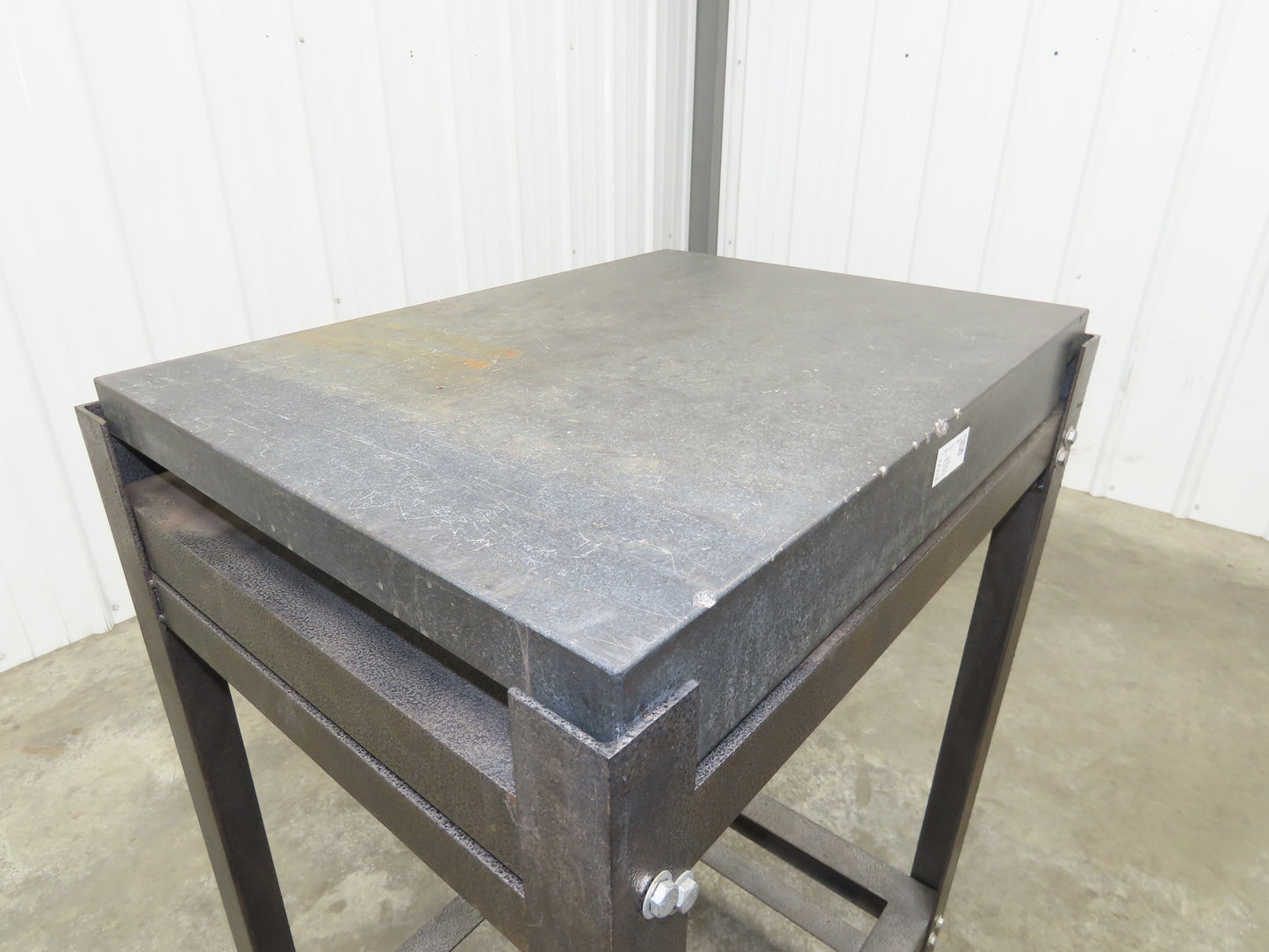 Granite Surface Inspection Plate 24 x 18 x 3" Black 2 Ledge Metal Stand
