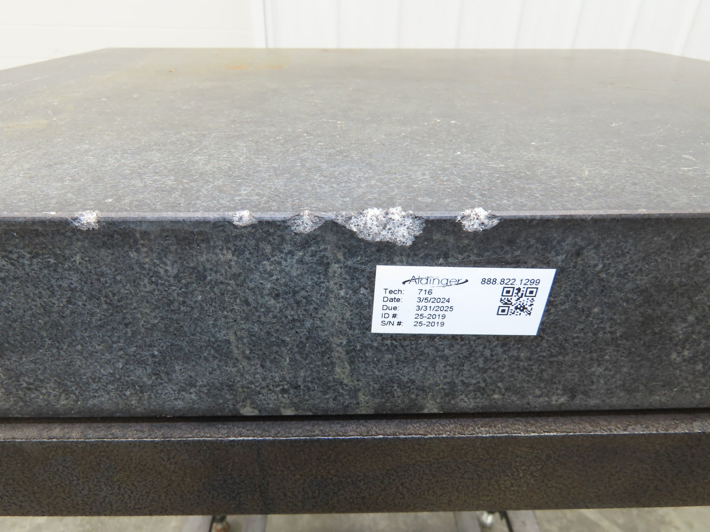 Granite Surface Inspection Plate 24 x 18 x 3" Black 2 Ledge Metal Stand