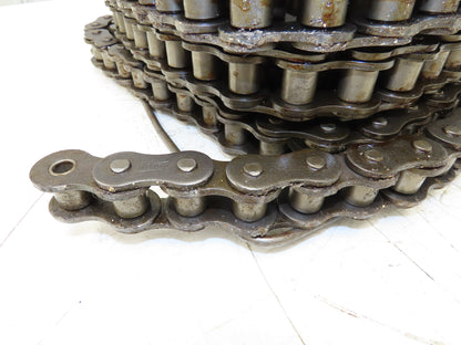 RS100 Roller Chain 1 Strand 1.250" Pitch 3/4" Rollers Large Reel 36 Feet Length