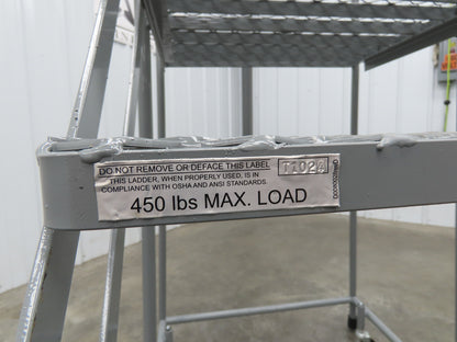Uline H-1082-20 Rolling Ladder 4 Step 20" Work Platform 40" Top Step 450lbs Cap