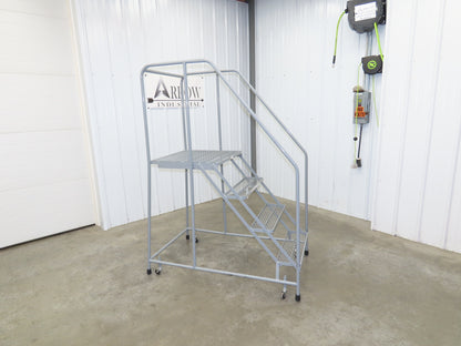 Uline H-1082-20 Rolling Ladder 4 Step 20" Work Platform 40" Top Step 450lbs Cap