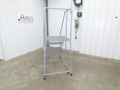 Uline H-1082-20 Rolling Ladder 4 Step 20" Work Platform 40" Top Step 450lbs Cap