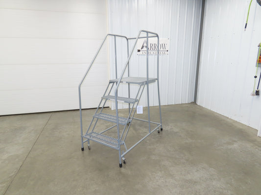Uline H-1082-20 Rolling Ladder 4 Step 20" Work Platform 40" Top Step 450lbs Cap