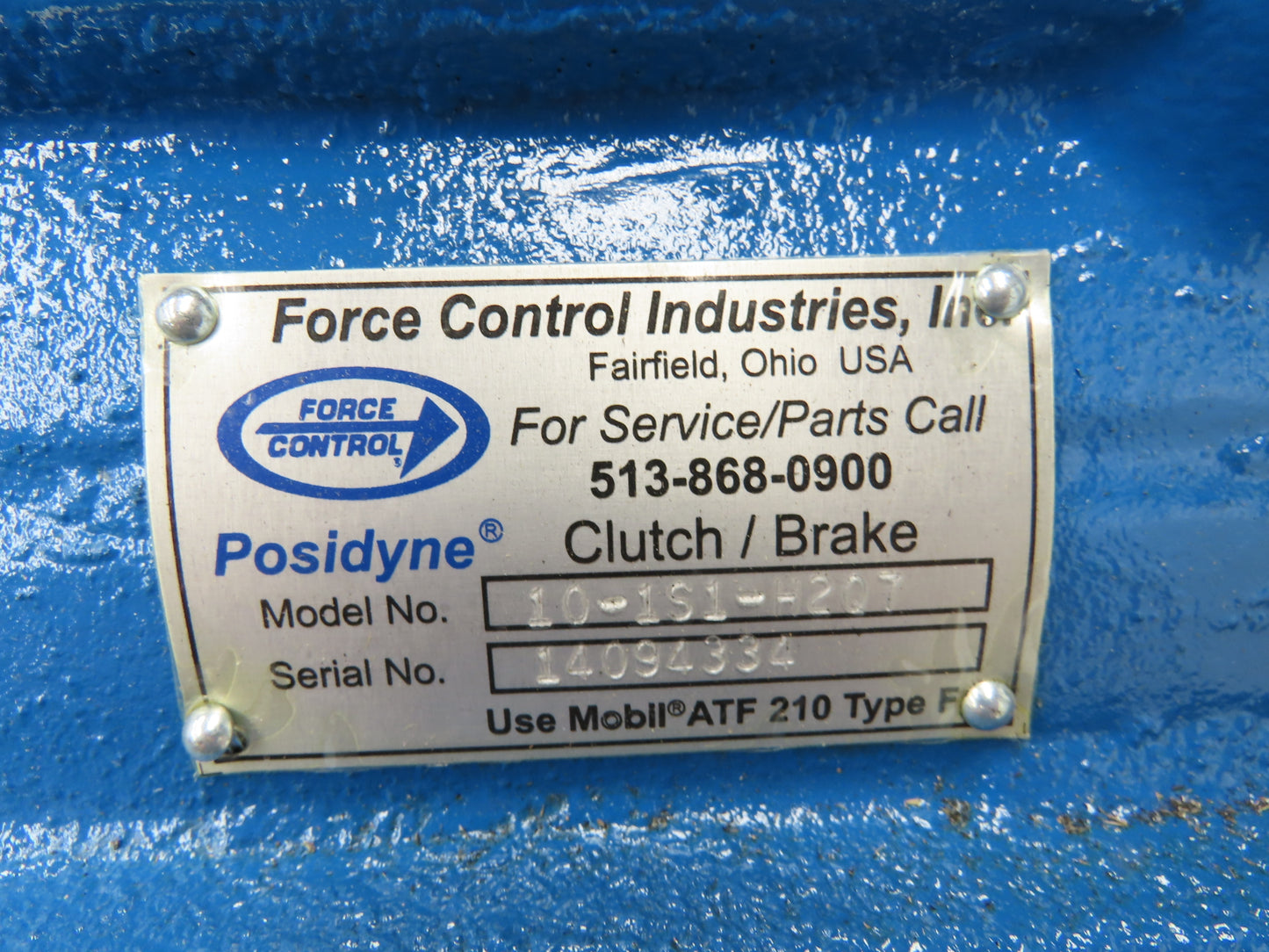 Force Control 10-1S1-H207 Air Powered Posidyne 10" Clutch/Brake 1-3/4" Shaft