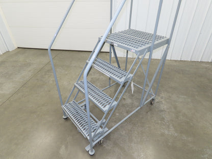 Uline H-7919 Rolling Ladder 4 Step 36" Work Platform 40" Top Step 800lbs Cap