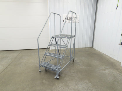 Uline H-7919 Rolling Ladder 4 Step 36" Work Platform 40" Top Step 800lbs Cap