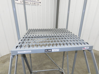 Uline H-7919 Rolling Ladder 4 Step 36" Work Platform 40" Top Step 800lbs Cap