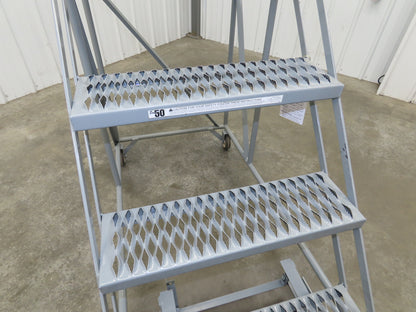 Uline H-7919 Rolling Ladder 4 Step 36" Work Platform 40" Top Step 800lbs Cap