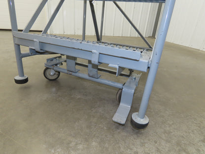 Uline H-4928 Rolling Ladder 3 Step 24" Work Platform 30" Top Step 800lbs Cap