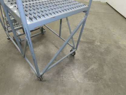 Uline H-4928 Rolling Ladder 3 Step 24" Work Platform 30" Top Step 800lbs Cap