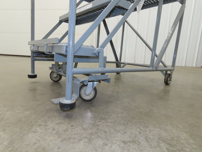 Uline H-4928 Rolling Ladder 3 Step 24" Work Platform 30" Top Step 800lbs Cap