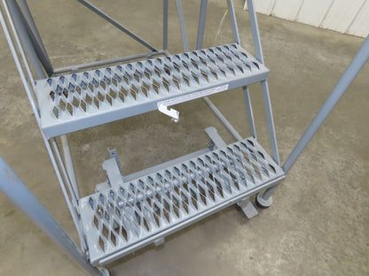 Uline H-4928 Rolling Ladder 3 Step 24" Work Platform 30" Top Step 800lbs Cap