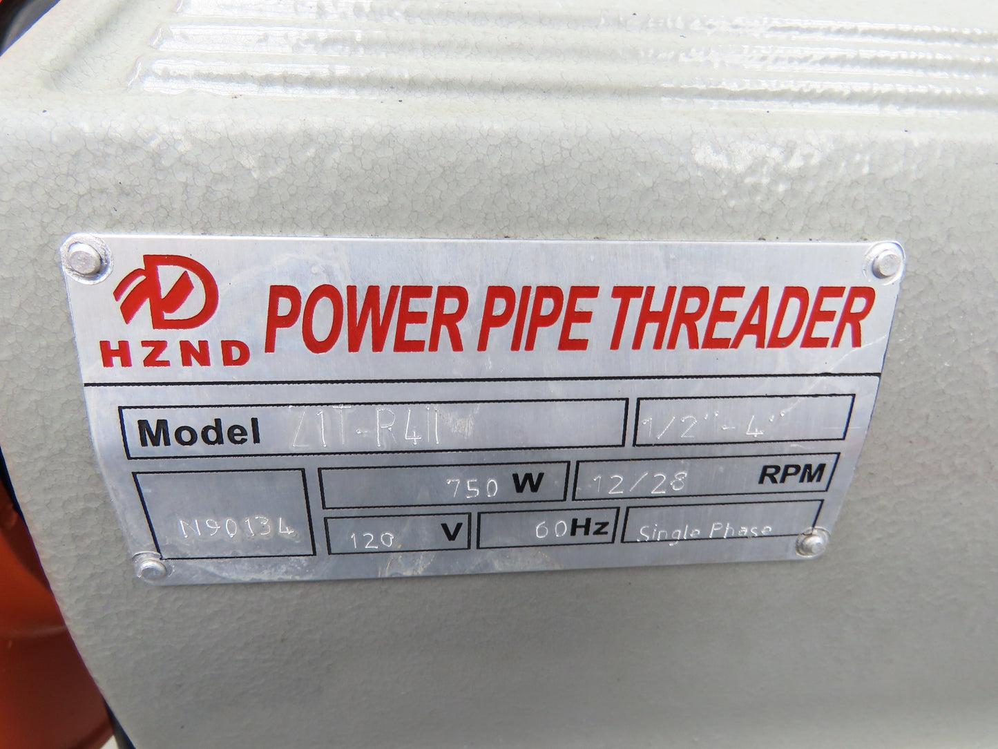 Bolton Tool Z1T-R411 Pipe/Bolt Threader 1/2"-4" Pipe 1.2 Hp 120V RPM 12/28 60Hz