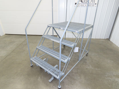 Uline H-1868 Rolling Ladder 4 Step 36" Work Platform 40" Top Step 800lbs Cap