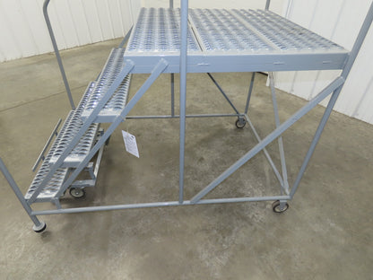 Uline H-1868 Rolling Ladder 4 Step 36" Work Platform 40" Top Step 800lbs Cap