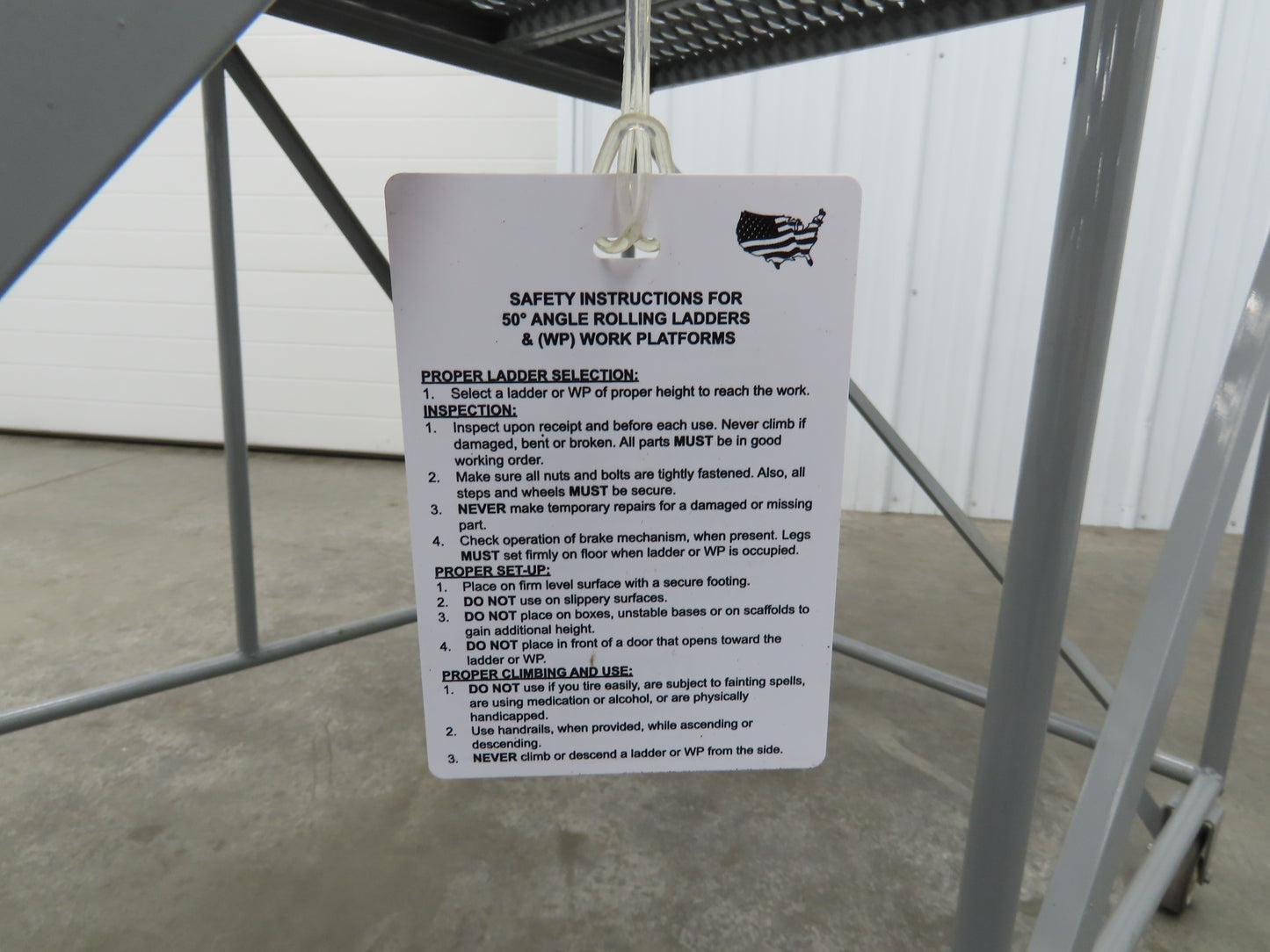 Uline H-1868 Rolling Ladder 4 Step 36" Work Platform 40" Top Step 800lbs Cap