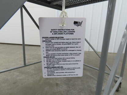 Uline H-1868 Rolling Ladder 4 Step 36" Work Platform 40" Top Step 800lbs Cap