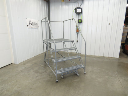 Uline H-1868 Rolling Ladder 4 Step 36" Work Platform 40" Top Step 800lbs Cap