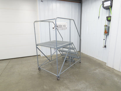 Uline H-1868 Rolling Ladder 4 Step 36" Work Platform 40" Top Step 800lbs Cap